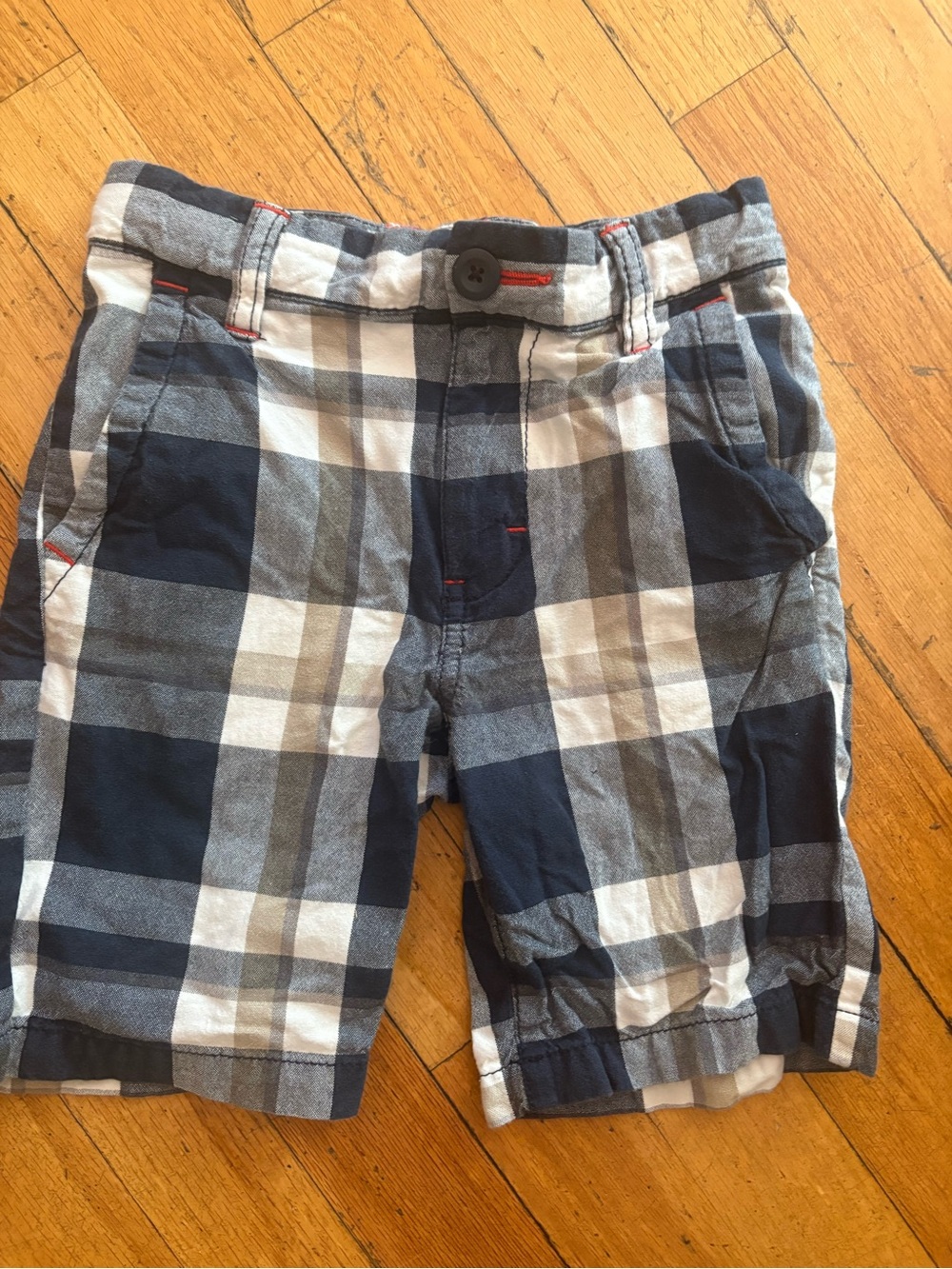 Tucker + Tate Navy and Gray Plaid Flat Front Shorts